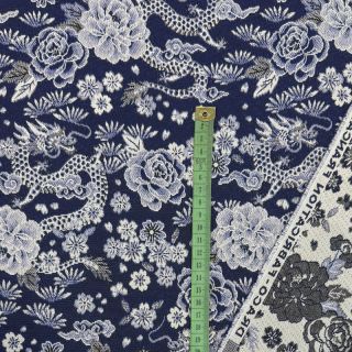 Tkanina dekoracyjna jacquard Draco indigo