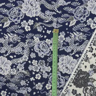 Tkanina dekoracyjna jacquard Draco indigo