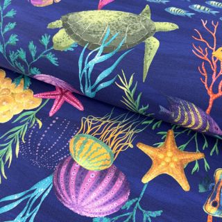 Tkanina dekoracyjna premium Underwater sea life digital print