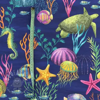 Tkanina dekoracyjna premium Underwater sea life digital print