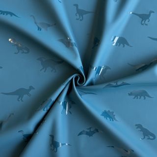 Látka na pršiplášť Dinosaurs blue