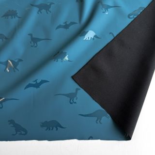 Látka na pršiplášť Dinosaurs blue