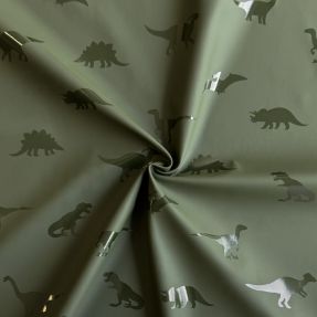 Látka na pršiplášť Dinosaurs dark green