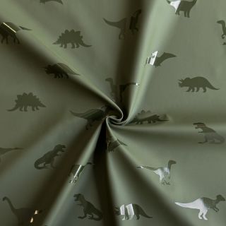 Látka na pršiplášť Dinosaurs dark green