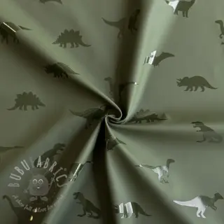 Tkanina przeciwdeszczowa Dinosaurs dark green