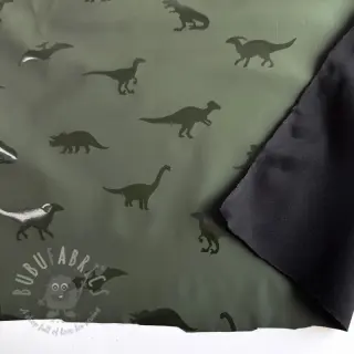 Tkanina przeciwdeszczowa Dinosaurs dark green