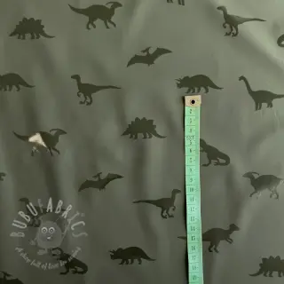 Tkanina przeciwdeszczowa Dinosaurs dark green