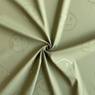 Tkanina przeciwdeszczowa Happy faces army green
