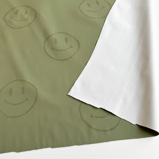 Tkanina przeciwdeszczowa Happy faces army green
