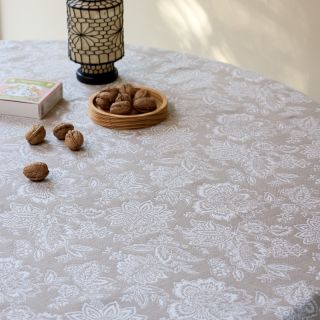 Tkanina dekoracyjna jacquard Jacobean lin
