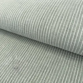 Muślin double gauze YARN DYED Stripes old green