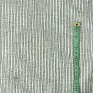 Muślin double gauze YARN DYED Stripes old green