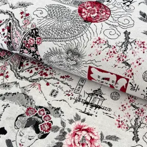 Tkanina dekoracyjna jacquard Akita blanc