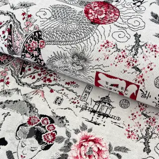 Tkanina dekoracyjna jacquard Akita blanc