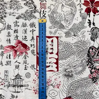 Tkanina dekoracyjna jacquard Akita blanc