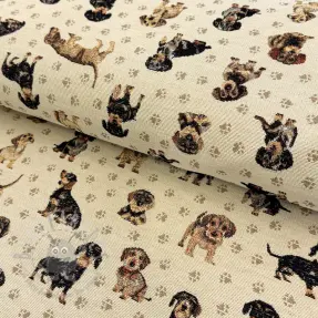 Tkanina dekoracyjna GOBELIN PREMIUM Little dachshund play