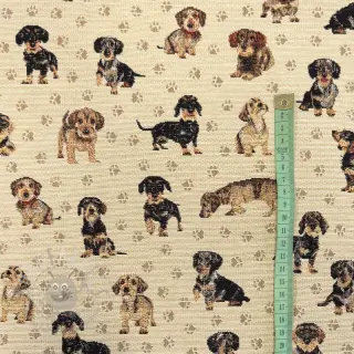Tkanina dekoracyjna GOBELIN PREMIUM Little dachshund play