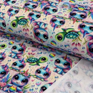 Dzianina dresowa Pretty unicorns design D digital print