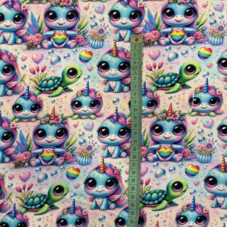 Dzianina dresowa Pretty unicorns design D digital print