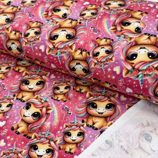 Dzianina dresowa Pretty unicorns design B digital print