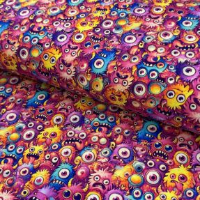 Dzianina Funny faces design B digital print