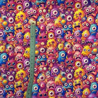 Dzianina Funny faces design B digital print