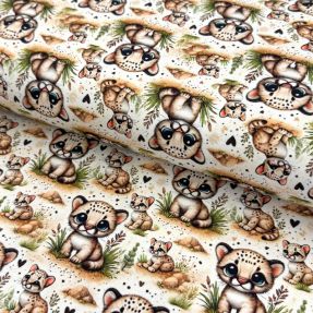 Dzianina Wildlife doll eyes design A digital print