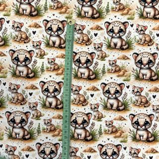 Dzianina Wildlife doll eyes design A digital print
