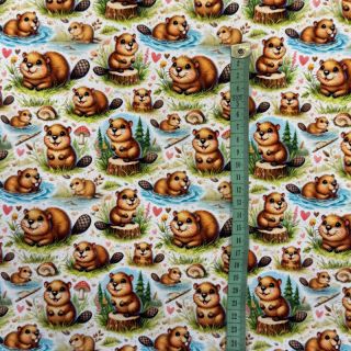 Dzianina A little bever action design B digital print