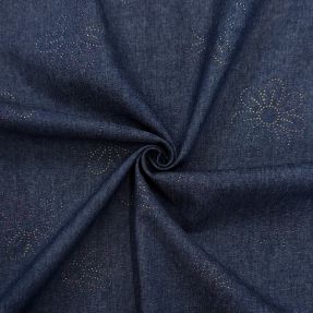 Bawełniana tkanina JEANS FOIL Flowers