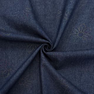 Bawełna JEANS FOIL Flowers
