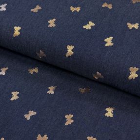 Bawełna JEANS FOIL Butterfly dark blue