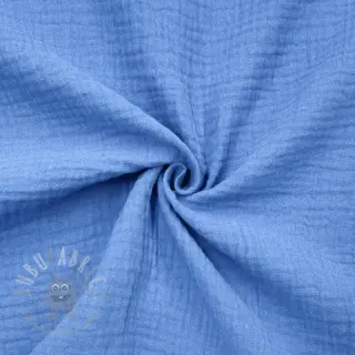 Muślin double gauze royal blue ORGANIC