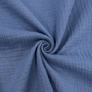 Muślin double midnight blue ORGANIC