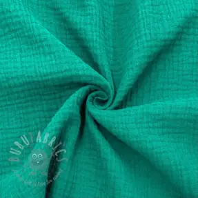 Muślin double gauze dark teal ORGANIC