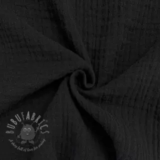 Muślin double gauze black ORGANIC