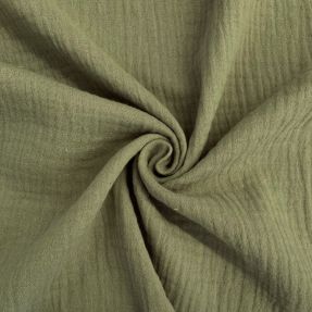 Muślin double gauze moss green ORGANIC