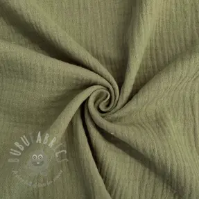 Muślin double gauze moss green ORGANIC