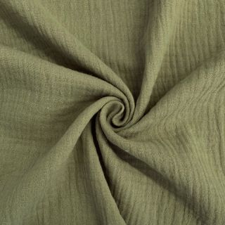 Muślin double gauze moss green ORGANIC