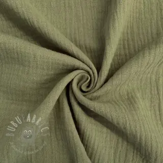 Muślin double gauze moss green ORGANIC