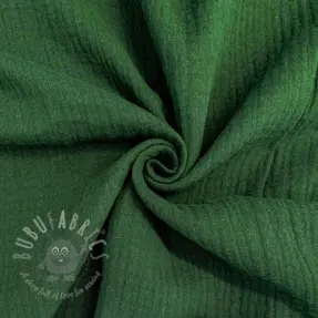 Muślin double gauze dark green ORGANIC