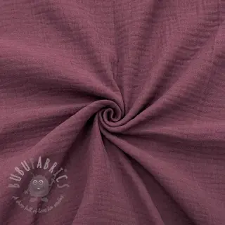 Muślin double gauze aubergine ORGANIC