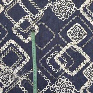 Bawełniana tkanina JEANS EMBROIDERY Square dark blue