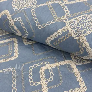 Bawełniana tkanina JEANS EMBROIDERY Square light blue