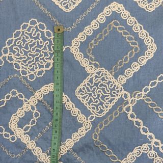Bawełna JEANS EMBROIDERY Square light blue