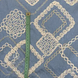 Bawełniana tkanina JEANS EMBROIDERY Square light blue