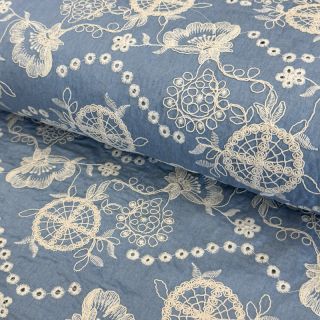 Bawełniana tkanina JEANS Embroidery Buttercup