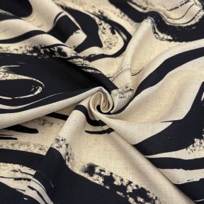 Tkanina wiskozowa z lnem Swirls design B