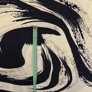 Tkanina wiskozowa z lnem Swirls design B