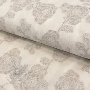 Bawełniana tkanina z lnem JACQUARD Peony flowers